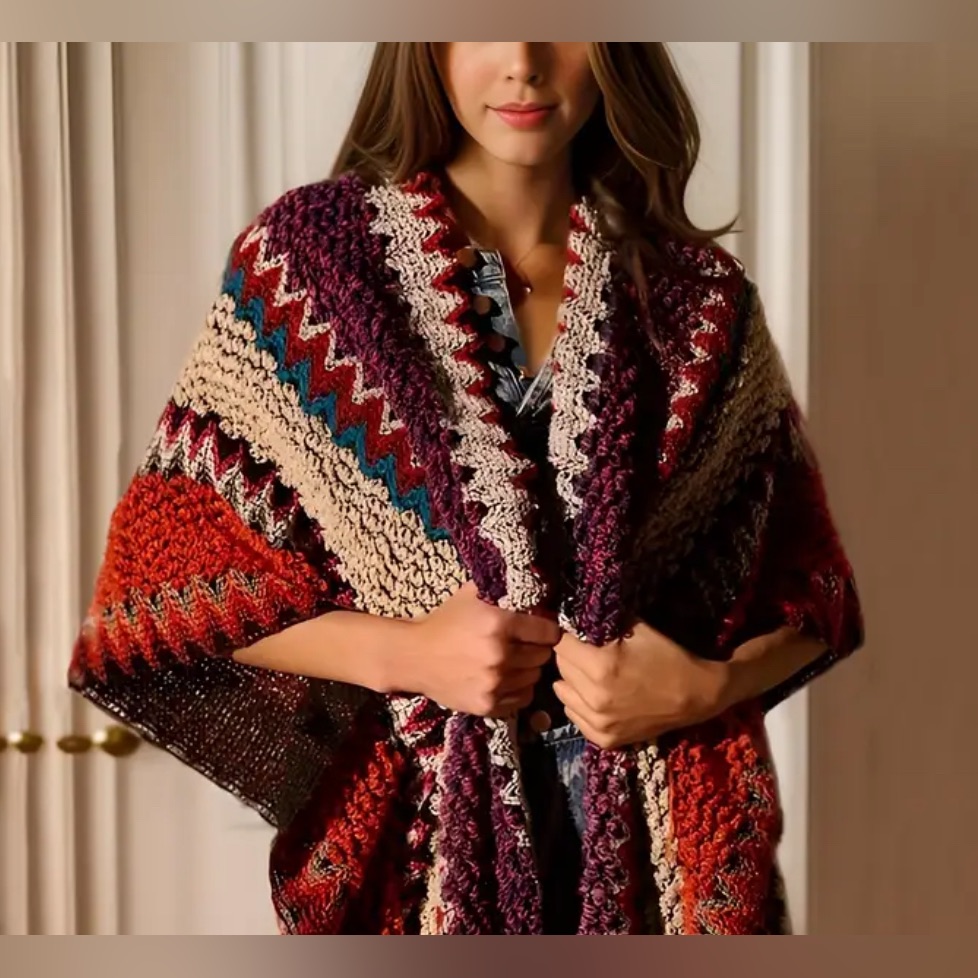 Nwt Est Retail $138 Khalia Multicolor Knit Women's Maxi Shawl Cardigan
